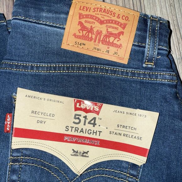 Levi’s 514 Straight Boys Size 16 Regular 28x30 Jeans- New With Tags - Picture 3 of 11